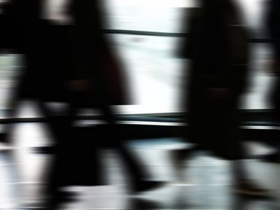 Blurred motion of a person during active movement.